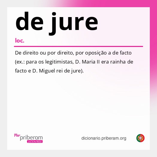 Significado de de jure